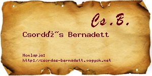 Csordás Bernadett névjegykártya