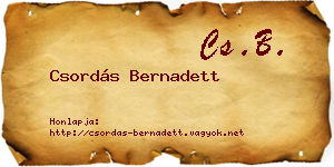 Csordás Bernadett névjegykártya