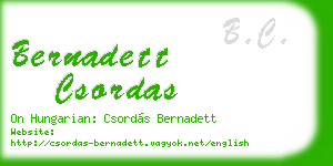 bernadett csordas business card